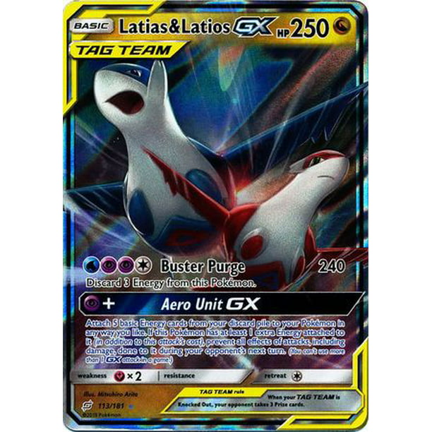 SM TEAM UP SET Pokemon Latias & Latios GX Ultra Rare Holo Card 190/181